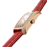 Buy Shop Michael Kors Emery Quartz Diamonds Silver Dial Red Leather Strap Watch For Women - MK4689 USA Online