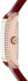 Buy Shop Michael Kors Emery Quartz Diamonds Silver Dial Red Leather Strap Watch For Women - MK4689 USA Online