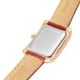 Buy Shop Michael Kors Emery Quartz Diamonds Silver Dial Red Leather Strap Watch For Women - MK4689 USA Online