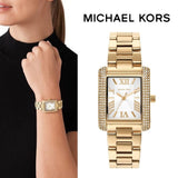 Buy Shop Michael Kors Emery Three-Hand Crystals Silver Dial Gold Steel Strap Watch for Women - MK4640 USA Online