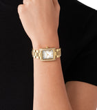 Buy Shop Michael Kors Emery Three-Hand Crystals Silver Dial Gold Steel Strap Watch for Women - MK4640 USA Online