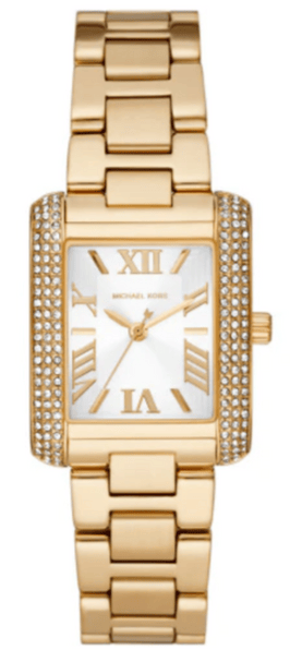 Buy Shop Michael Kors Emery Three-Hand Crystals Silver Dial Gold Steel Strap Watch for Women - MK4640 USA Online