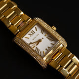 Buy Shop Michael Kors Emery Three-Hand Crystals Silver Dial Gold Steel Strap Watch for Women - MK4643 USA Online