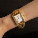 Buy Shop Michael Kors Emery Three-Hand Crystals Silver Dial Gold Steel Strap Watch for Women - MK4643 USA Online