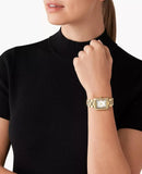 Buy Shop Michael Kors Emery Three-Hand Crystals Silver Dial Gold Steel Strap Watch for Women - MK4643 USA Online