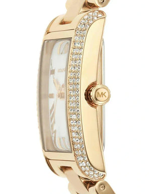 Buy Shop Michael Kors Emery Three-Hand Crystals Silver Dial Gold Steel Strap Watch for Women - MK4643 USA Online