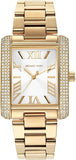 Buy Shop Michael Kors Emery Three-Hand Crystals Silver Dial Gold Steel Strap Watch for Women - MK4643 USA Online