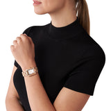 Buy Shop Michael Kors Emery Three-Hand Crystals Silver Dial Rose Gold Steel Strap Watch for Women - MK4641 USA Online