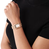 Buy Shop Michael Kors Emery Three-Hand Crystals Silver Dial Rose Gold Steel Strap Watch for Women - MK4641 USA Online