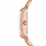 Buy Shop Michael Kors Emery Three-Hand Crystals Silver Dial Rose Gold Steel Strap Watch for Women - MK4641 USA Online
