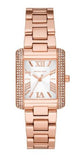 Buy Shop Michael Kors Emery Three-Hand Crystals Silver Dial Rose Gold Steel Strap Watch for Women - MK4641 USA Online