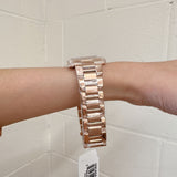 Buy Shop Michael Kors Emery Three-Hand Crystals Silver Dial Rose Gold Steel Strap Watch for Women - MK4644 USA Online