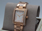 Buy Shop Michael Kors Emery Three-Hand Crystals Silver Dial Rose Gold Steel Strap Watch for Women - MK4644 USA Online