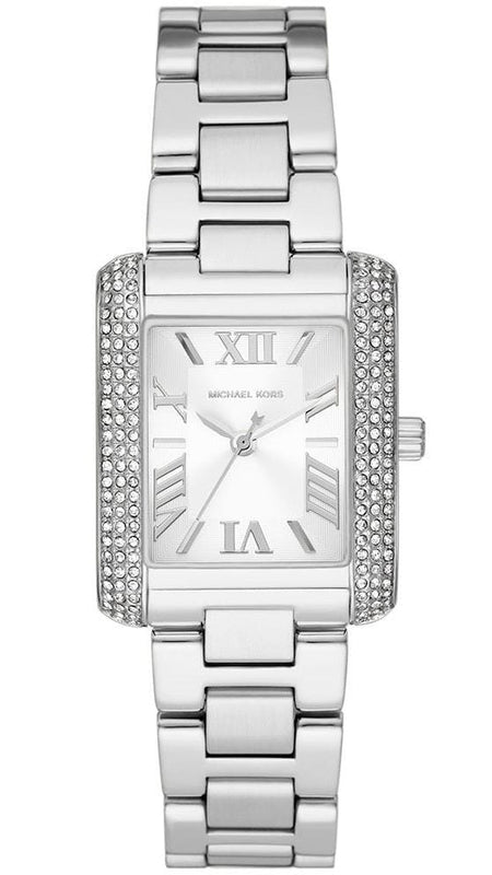 Buy Shop Michael Kors Emery Three-Hand Crystals White Dial Silver Steel Strap Watch for Women - MK4642 USA Online