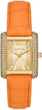 Buy Shop Michael Kors Emery Three Hand Rose Gold Dial Orange Leather Strap Watch For Women - MK2983 USA Online