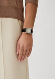 Buy Shop Michael Kors Emery Three Hand Silver Dial Black Leather Strap Watch For Women - MK4696 USA Online