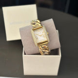 Buy Shop Michael Kors Emery Three Hand Silver Dial Gold Steel Strap Watch For Women - Mk7300 USA Online