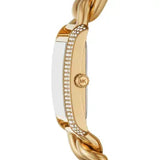 Buy Shop Michael Kors Emery Three Hand Silver Dial Gold Steel Strap Watch For Women - Mk7300 USA Online