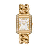 Buy Shop Michael Kors Emery Three Hand Silver Dial Gold Steel Strap Watch For Women - Mk7300 USA Online
