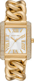 Buy Shop Michael Kors Emery Three Hand Silver Dial Gold Steel Strap Watch For Women - Mk7300 USA Online