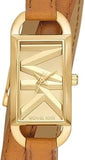 Buy Shop Michael Kors Empire Three Hand Gold Dial Brown Leather Strap Watch for Women - MK4721 USA Online