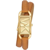 Buy Shop Michael Kors Empire Three Hand Gold Dial Brown Leather Strap Watch for Women - MK4721 USA Online