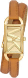 Buy Shop Michael Kors Empire Three Hand Gold Dial Brown Leather Strap Watch for Women - MK4721 USA Online