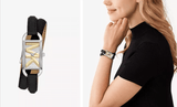 Buy Shop Michael Kors Empire Three-Hand Silver Dial Black Leather Strap Watch For Women - MK4722 USA Online