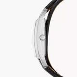 Buy Shop Michael Kors Empire Three-Hand Silver Dial Black Leather Strap Watch For Women - MK4722 USA Online