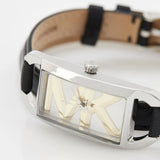Buy Shop Michael Kors Empire Three-Hand Silver Dial Black Leather Strap Watch For Women - MK4722 USA Online
