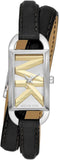 Buy Shop Michael Kors Empire Three-Hand Silver Dial Black Leather Strap Watch For Women - MK4722 USA Online