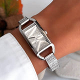 Buy Shop Michael Kors Empire Three-Hand Silver Dial Silver Steel Strap Watch for Women - MK4841 USA Online
