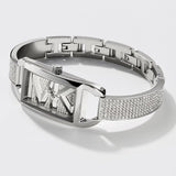 Buy Shop Michael Kors Empire Three-Hand Silver Dial Silver Steel Strap Watch for Women - MK4841 USA Online