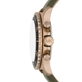 Buy Shop Michael Kors Everest Analog Black Dial Green Leather Strap Watch For Men - MK9090 USA Online