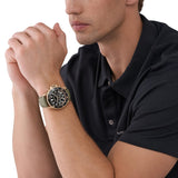 Buy Shop Michael Kors Everest Analog Black Dial Green Leather Strap Watch For Men - MK9090 USA Online