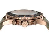 Buy Shop Michael Kors Everest Analog Black Dial Green Leather Strap Watch For Men - MK9090 USA Online