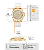 Buy Shop Michael Kors Everest Analog Gold Dial White Silicone Strap Watch For Women - MK7357 USA Online