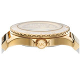 Buy Shop Michael Kors Everest Analog Gold Dial White Silicone Strap Watch For Women - MK7357 USA Online