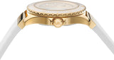Buy Shop Michael Kors Everest Analog Gold Dial White Silicone Strap Watch For Women - MK7357 USA Online