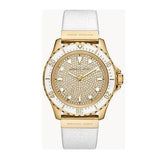 Buy Shop Michael Kors Everest Analog Gold Dial White Silicone Strap Watch For Women - MK7357 USA Online