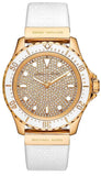 Buy Shop Michael Kors Everest Analog Gold Dial White Silicone Strap Watch For Women - MK7357 USA Online