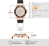 Buy Shop Michael Kors Everest Analog Rose Gold Dial Black Silicone Strap Watch For Women - MK7358 USA Online