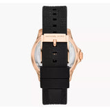 Buy Shop Michael Kors Everest Analog Rose Gold Dial Black Silicone Strap Watch For Women - MK7358 USA Online