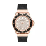 Buy Shop Michael Kors Everest Analog Rose Gold Dial Black Silicone Strap Watch For Women - MK7358 USA Online