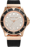 Buy Shop Michael Kors Everest Analog Rose Gold Dial Black Silicone Strap Watch For Women - MK7358 USA Online
