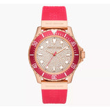 Buy Shop Michael Kors Everest Analog Rose Gold Dial Pink Silicone Strap Watch For Women - MK7359 USA Online