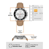 Buy Shop Michael Kors Everest Analog White Dial Brown Leather Strap Watch For Men - MK9092 USA Online