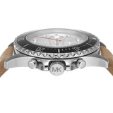 Buy Shop Michael Kors Everest Analog White Dial Brown Leather Strap Watch For Men - MK9092 USA Online