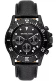 Buy Shop Michael Kors Everest Chronograph Black Dial Black Leather Strap Watch For Men - MK9053 USA Online