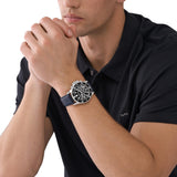 Buy Shop Michael Kors Everest Chronograph Black Dial Blue Leather Strap Watch For Men - MK9091 USA Online